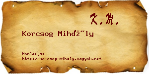 Korcsog Mihály névjegykártya
