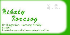 mihaly korcsog business card